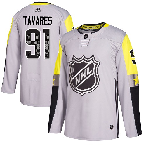 Adidas Islanders #91 John Tavares Gray 2018 All-Star Metro Division Authentic Stitched NHL Jersey